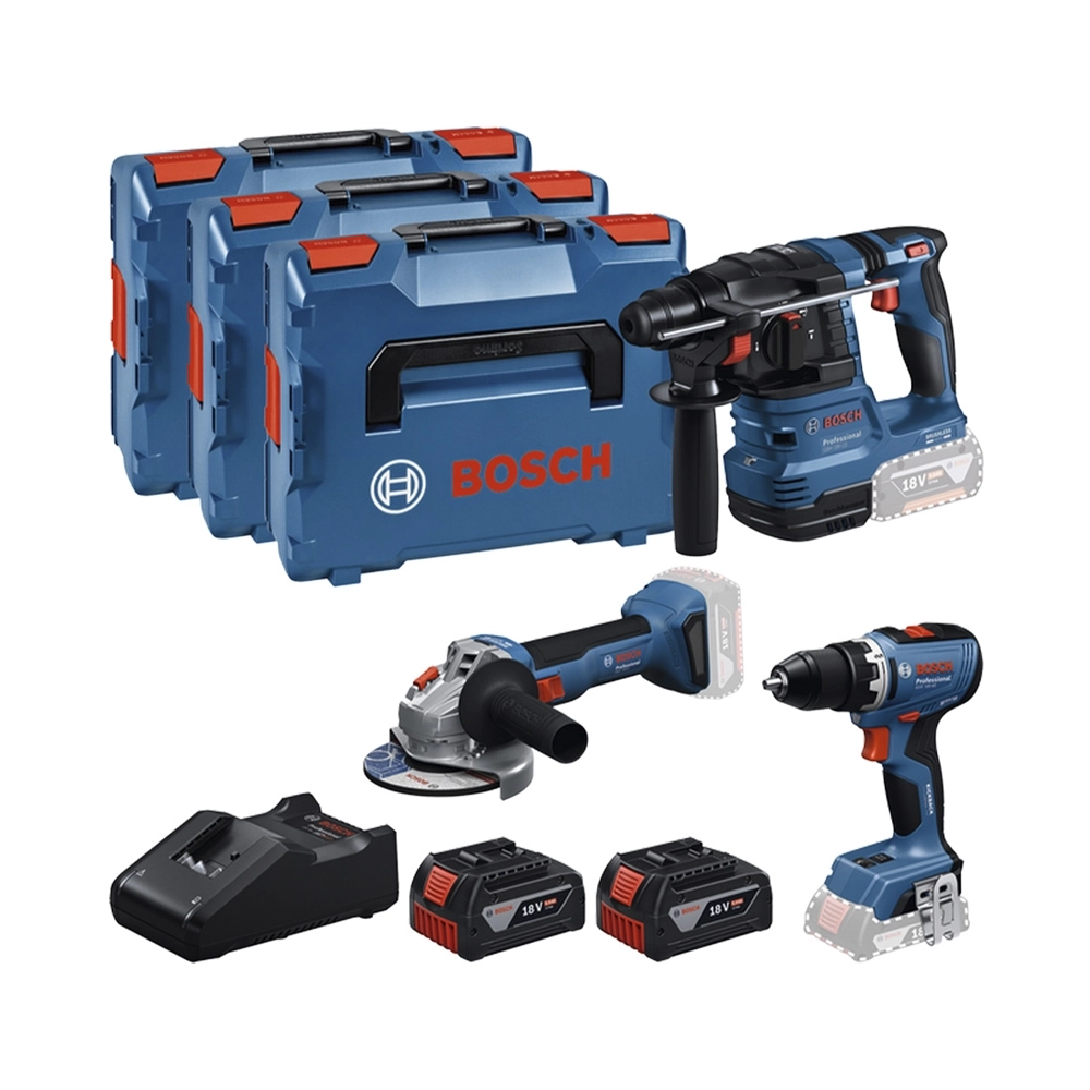 Bosch 3 Tool kit 18V GSR+GBH+GWS+2x GBA 5.0 Ah+GAL 18V-40 0.615.A50.09G