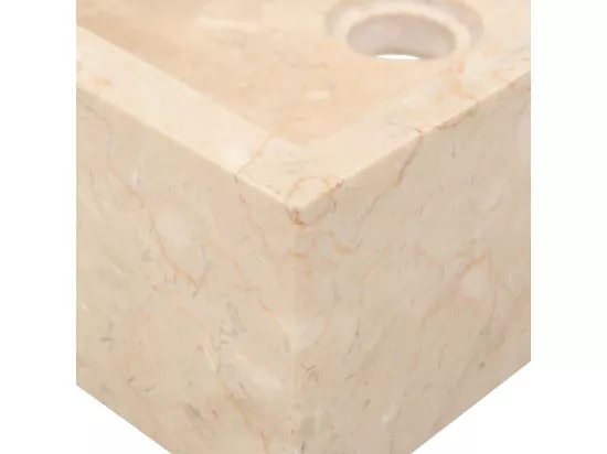 Lavabo 45x30x12 cm marbre crème brillant