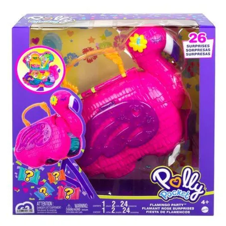 Mattel Polly Pocket Flamingo-Party Spielset, inkl. 2 Figuren & Zubehör