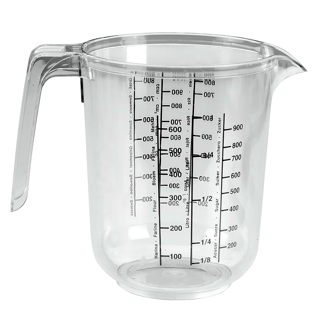 Verre doseur gradué plastique avec anse 1L