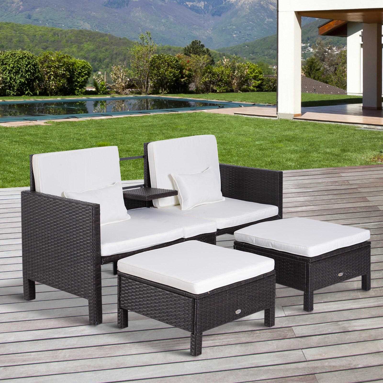Outsunny Rattan-Sitzgruppe als 3-teiliges Set