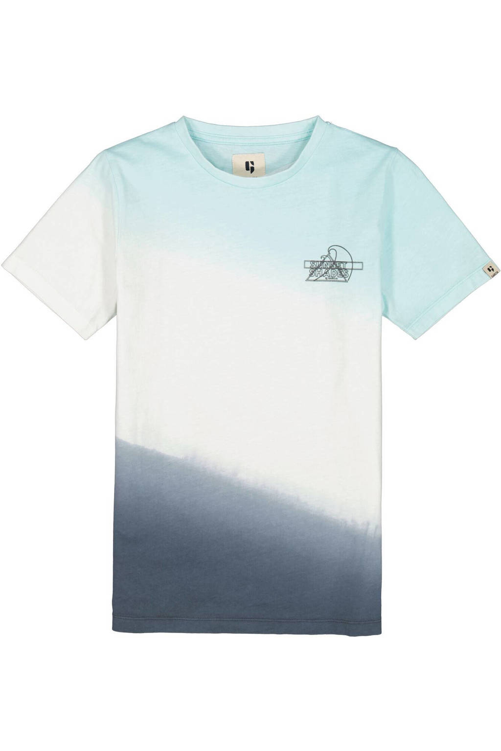 Garcia dip-dye T-shirt wit/donkerblauw/lichtblauw