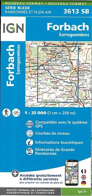 IGN - 3613 SB FORBACH SARREGUEMINES 1 25 000