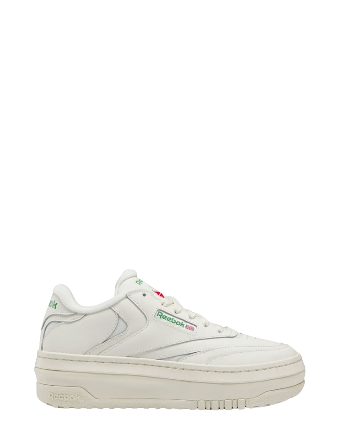 reebok Sneakers compensées Femme Club C Extra cuir blanc/vert