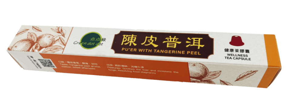 Green Dot Dot Pu'er met mandarijnenschil wellness thee capsule 5g x 10