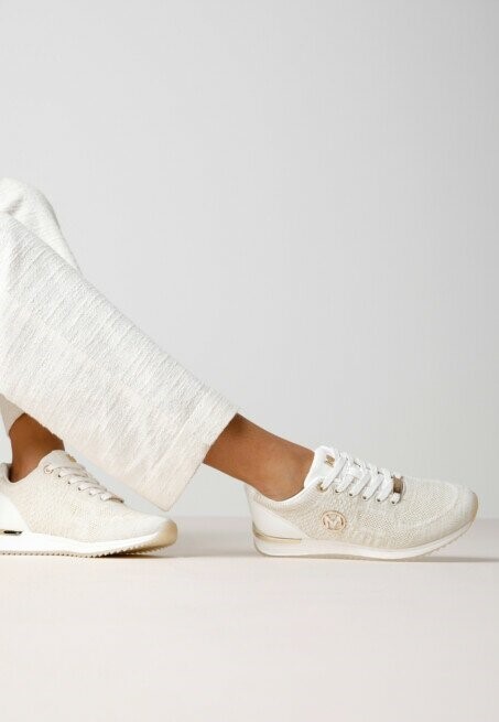 Mexx Gitte Glitter Sneakers beige Textiel