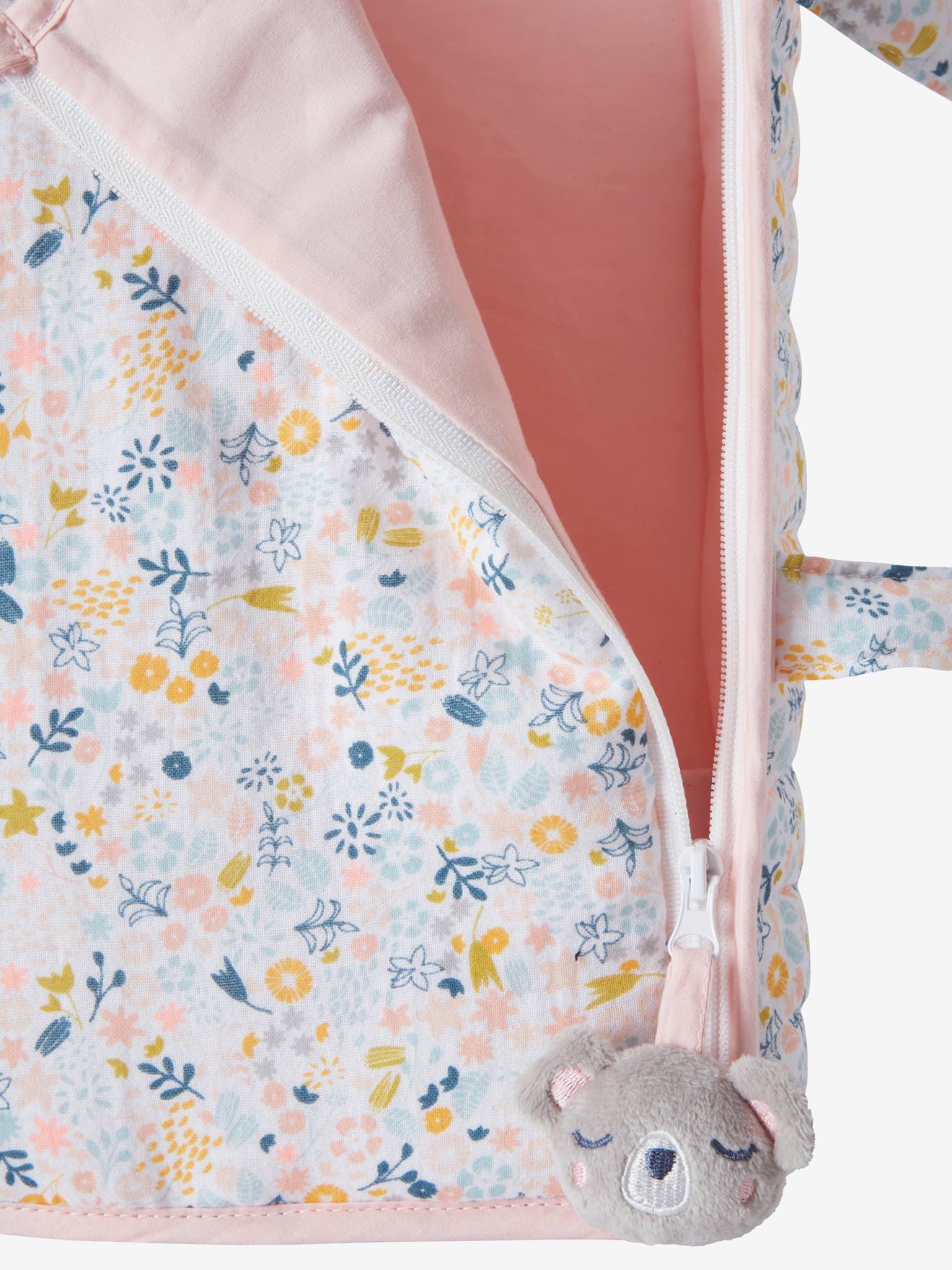 Cesta de boneca em gaze de algodão rosa