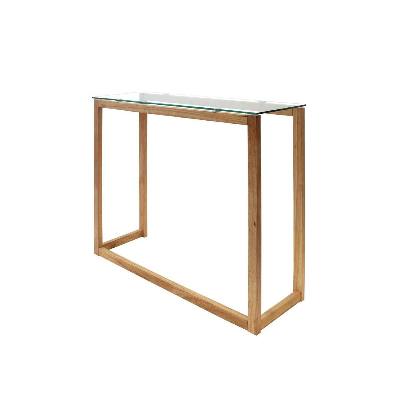 Home Deco Factory Console en Verre transparent/marron - 100x32x87 cm