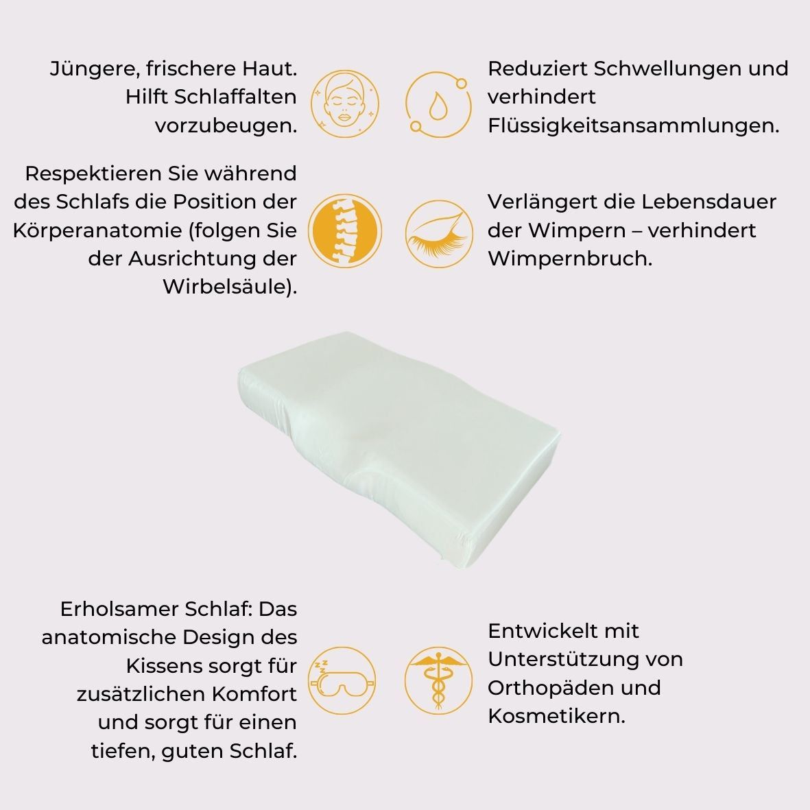 INPHYSIO Seidenbezug für Anti-Falten Kissen ERGO