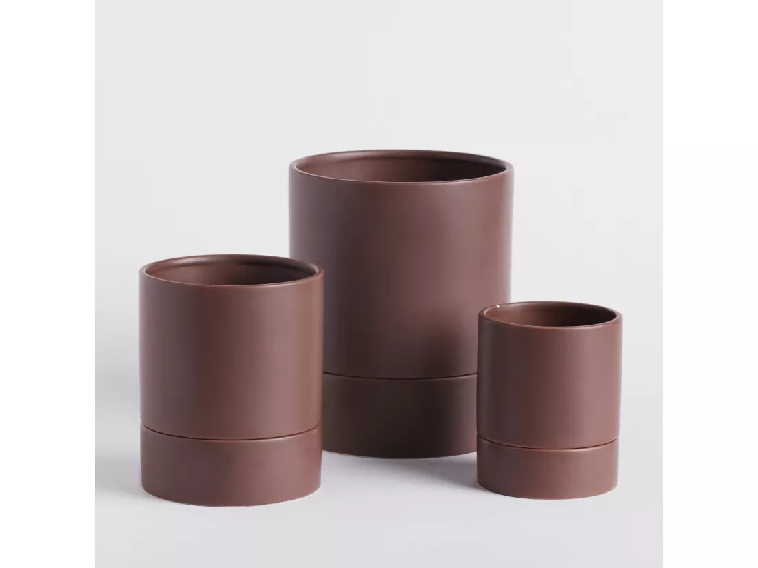 Pot De Fleurs Hannu Brun Moyen 16 x 14