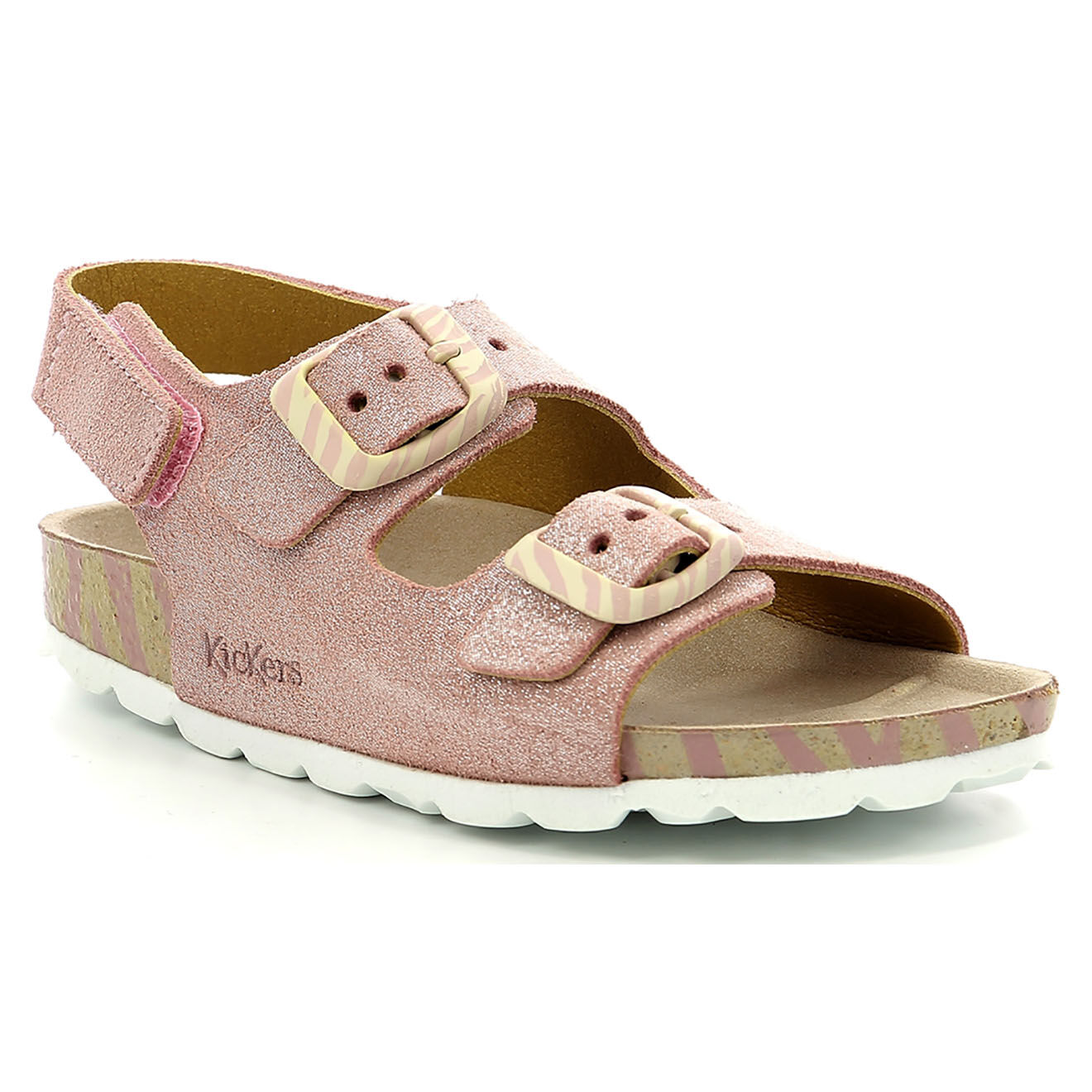 Kickers Sandales en Cuir Sunyva cuivre/zèbre
