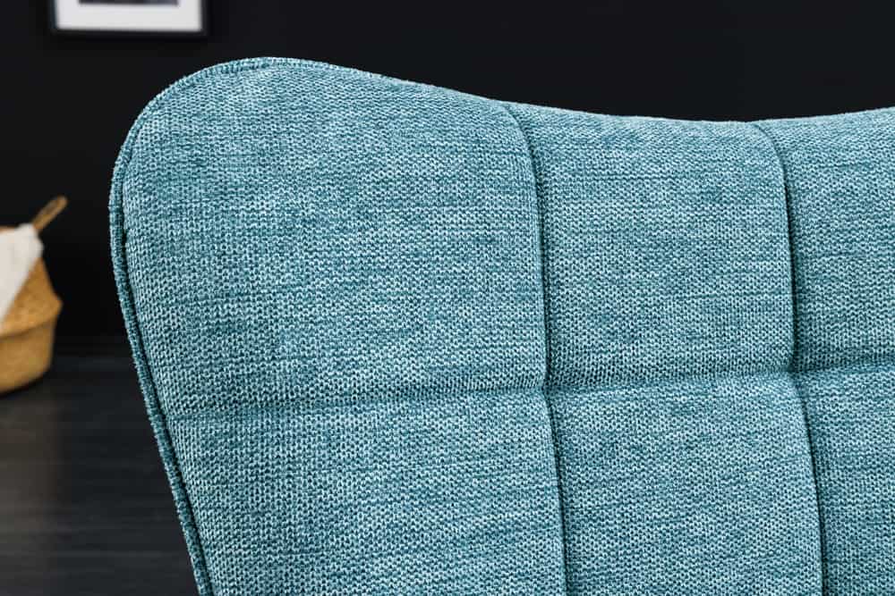 Moderner Sessel SCANDINAVIA blau Strukturstoff schwarz Metall mit Armlehne