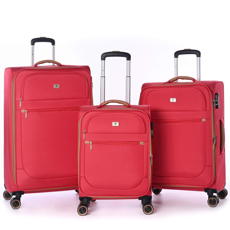 Lot de 3 valises souples 345 Extensibles 55, 67 et 79 cm Fuschia
