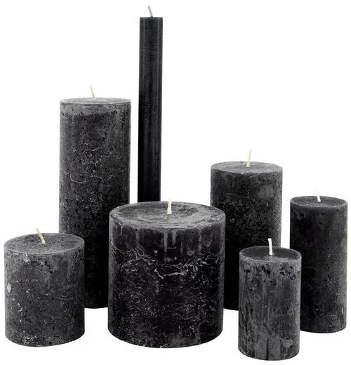 bougies rustiques noir