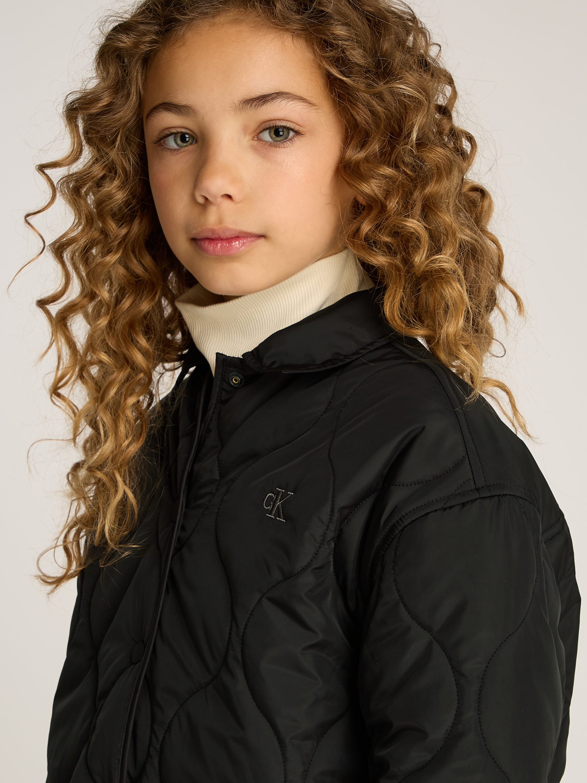 Calvin Klein Jeans Steppjacke »QUILTED OVERSHIRT« für Kinder bis 16 Jahre mit Logoschriftzug