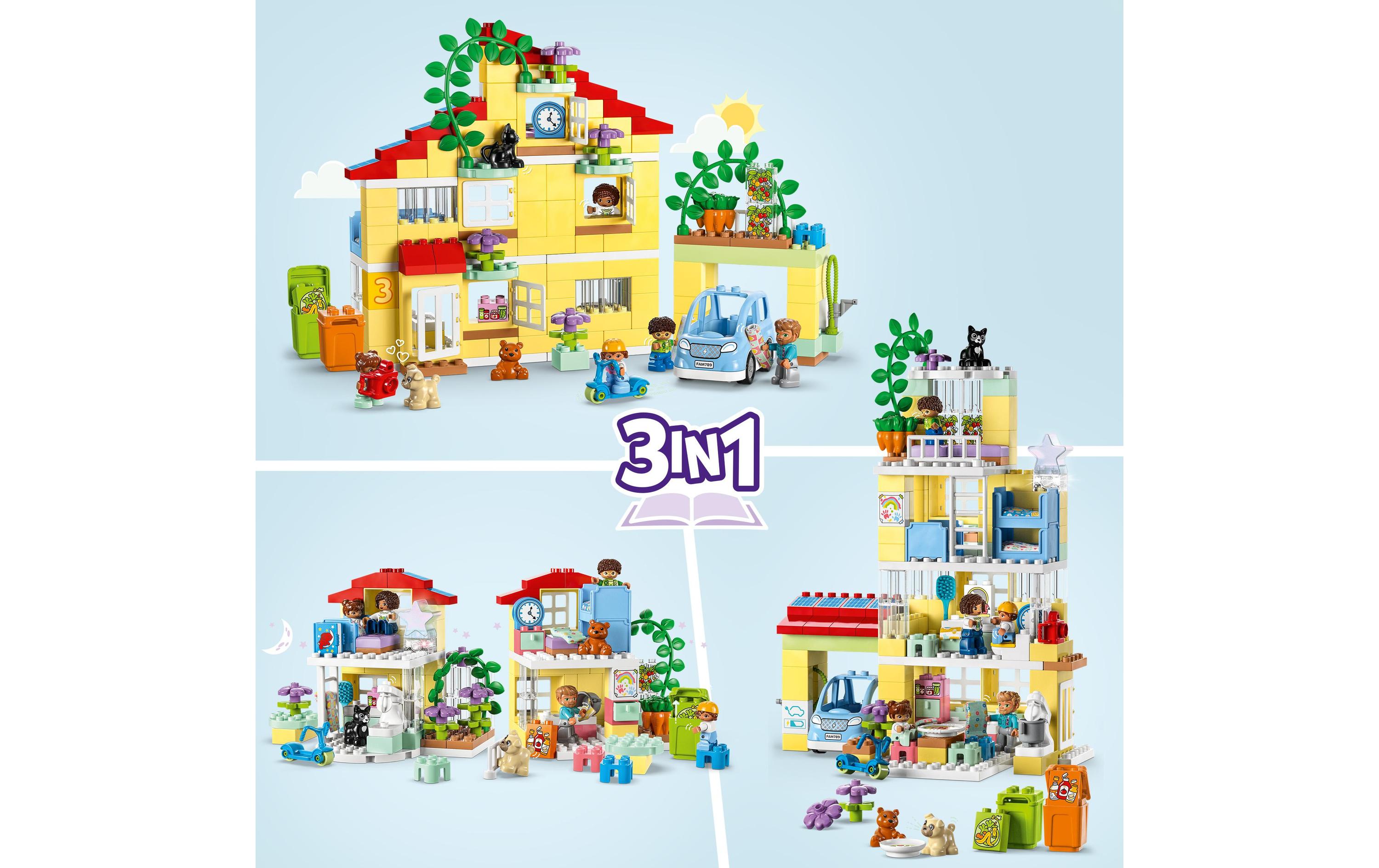 DUPLO® 3-in-1-Familienhaus 10994<br>Vielseitiges Spielset zum Entdecken, Lernen und Spielen