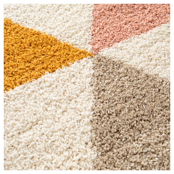 Tapis doux à poils longs - eden - triangles multicolore - 200 x 290 cm