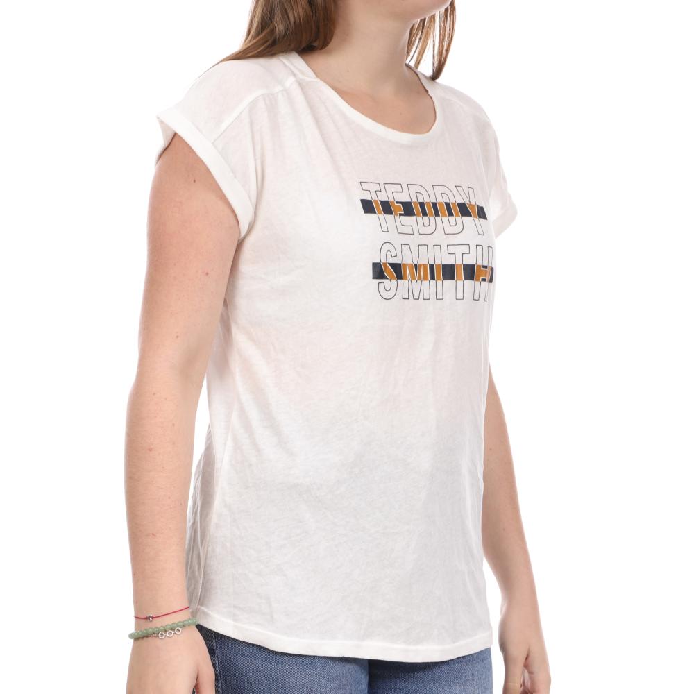 Teddy Smith T-shirt Blanc Femme Teddy Smith Toby