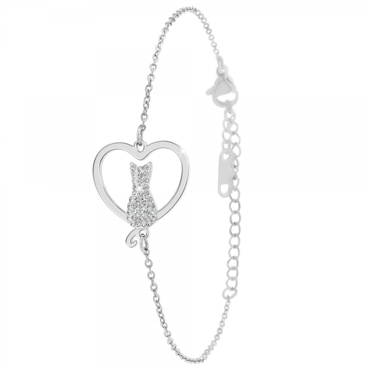 Bracelet chat SC Crystal orné de Cristaux scintillants