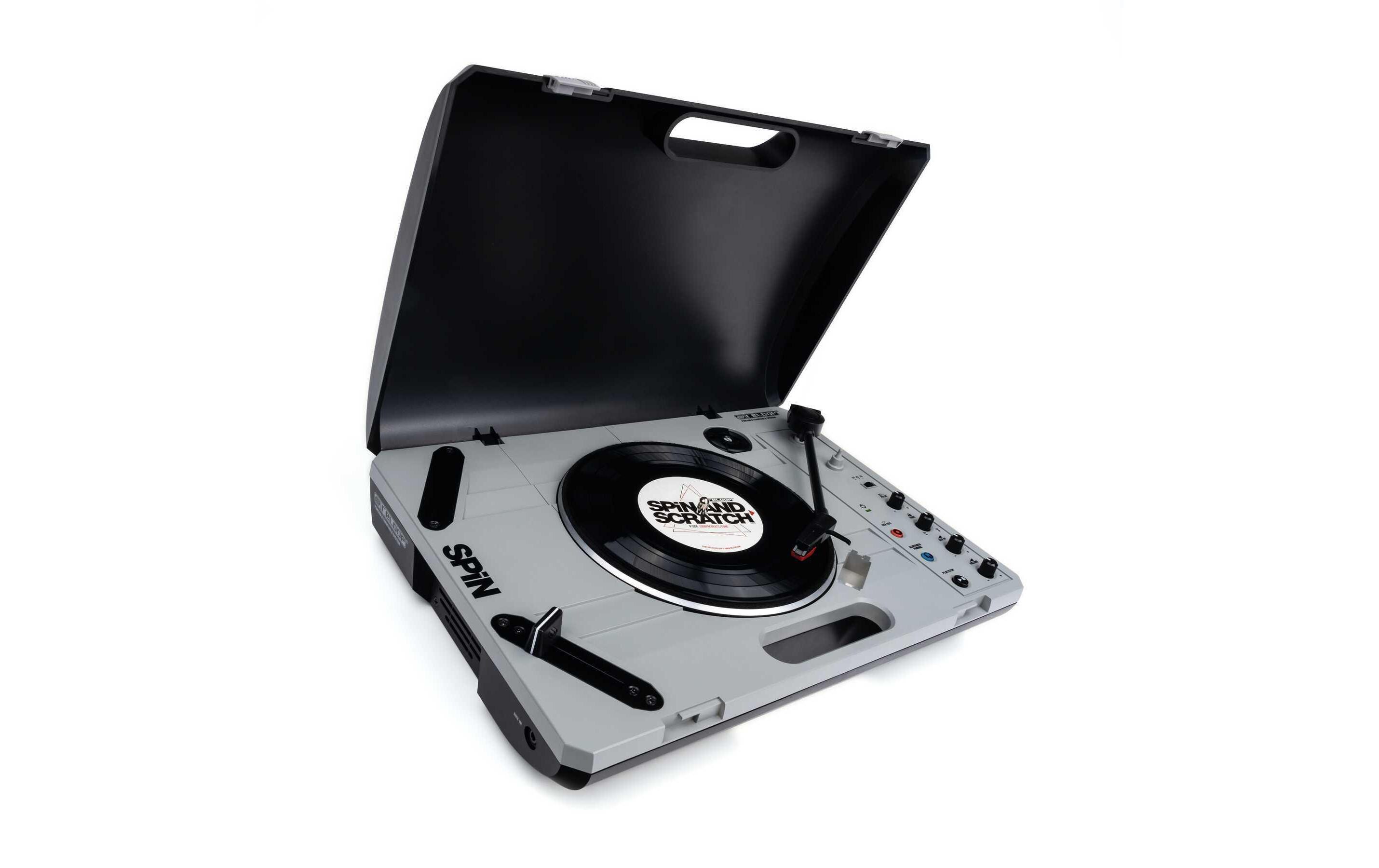 Plattenspieler Spin Grau<br>Mobiles Schallplatten-Vergnügen an jedem Ort