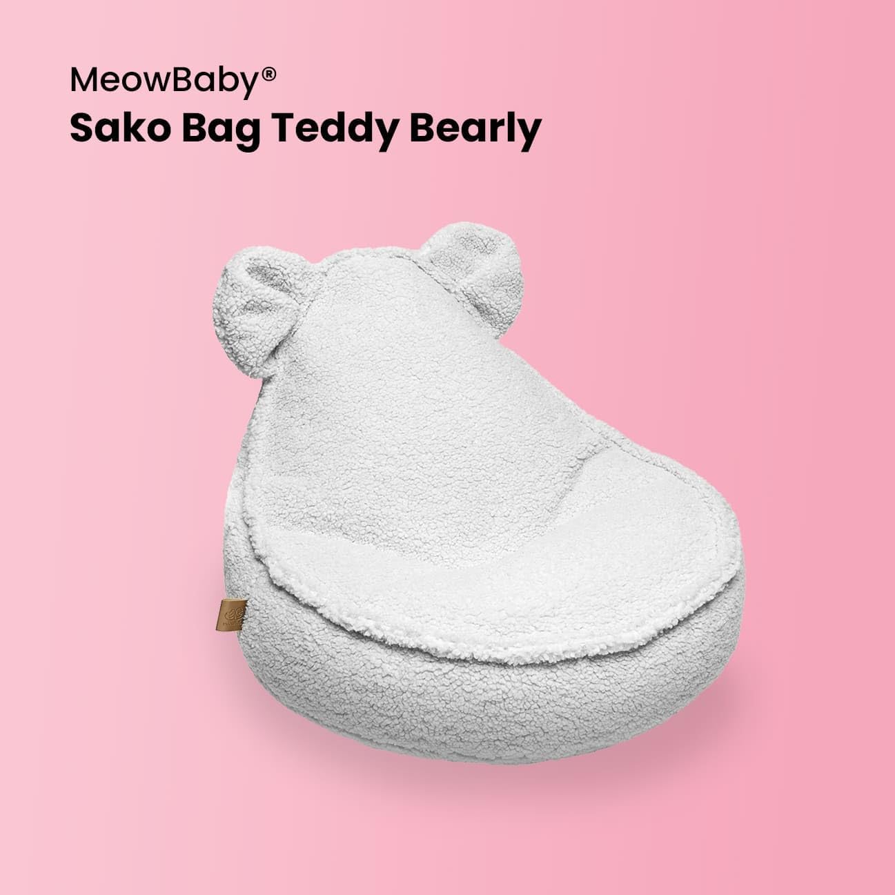 MEOWBABY Sitzsack Bär für Kinder Sitzpouf Kindermöbel Indoor Beanbag, Bearly, Cremig