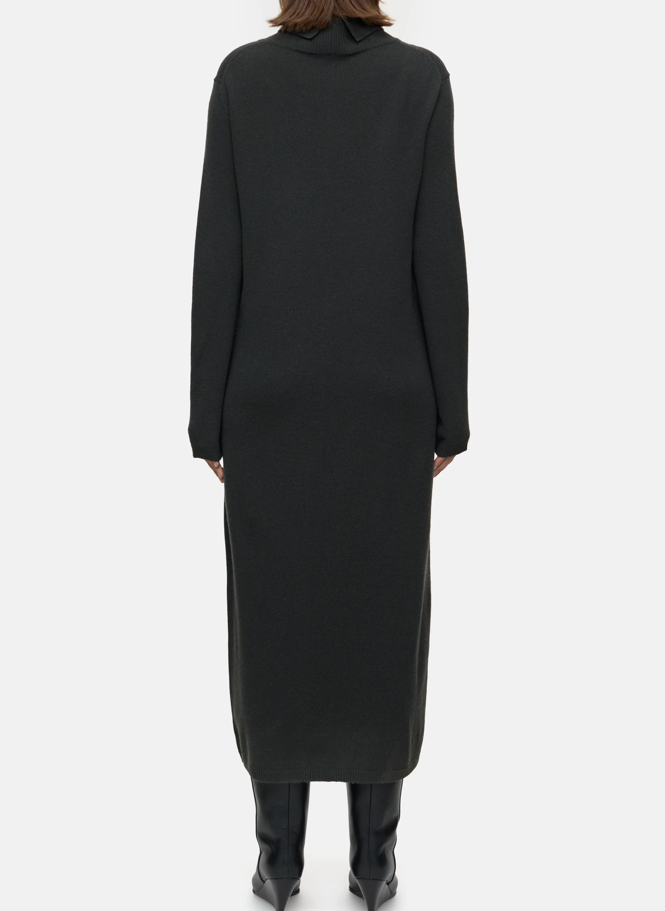 ROLLI - Robe longue à col roulé en laine | Marron