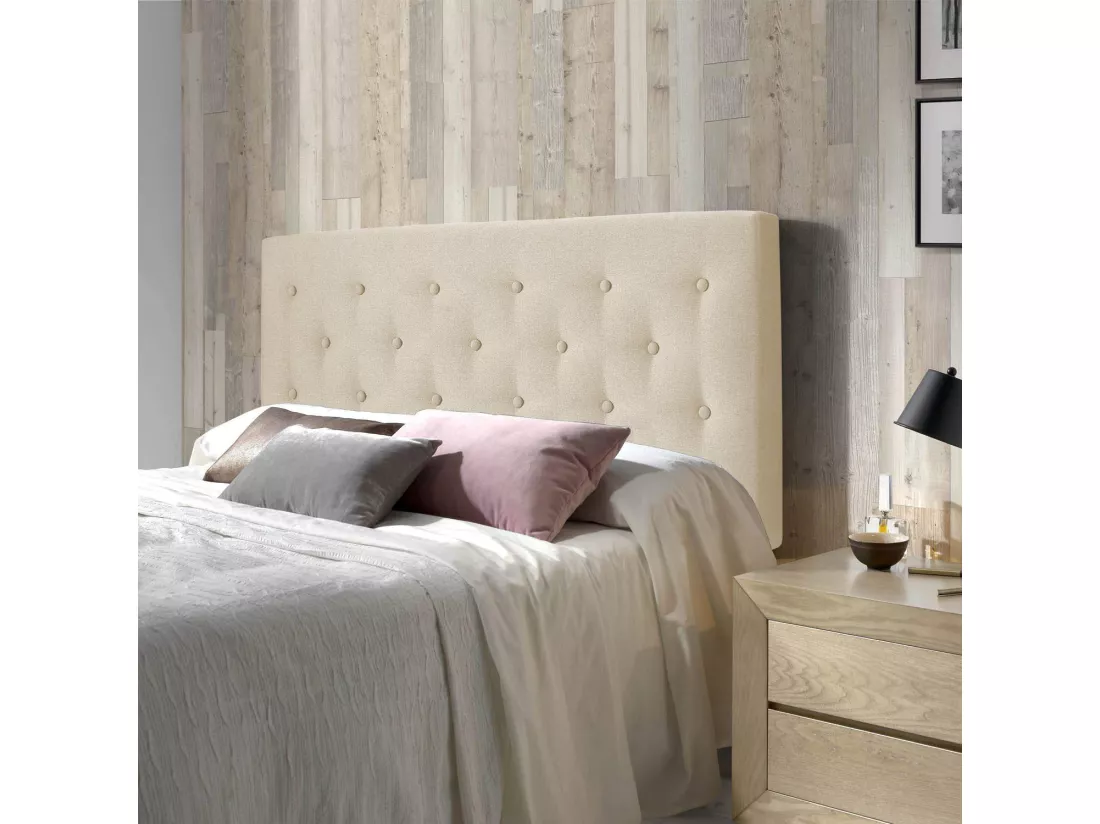 Tête de lit Oslo 140x100 cm, capitonnée Tissu Beige, L'épaisseur de 8 cm