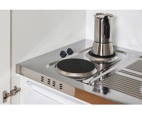 Flex Well Pantry Keuken Mini Keuken met Apparaten Wito 100 cm Wit Mat Gedemonteerd Omkeerbaar Versie