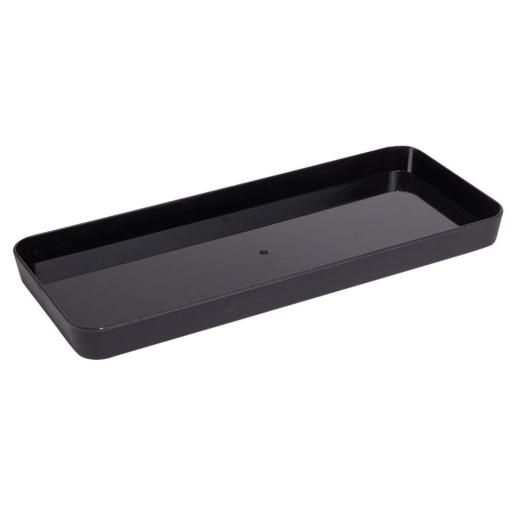 Plateau rectangulaire noir plastique 26x11xH2cm