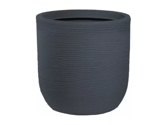 Vase en résine intérieur extérieur pour plantes cylindriques design d.35x34h Raffaello Grigio