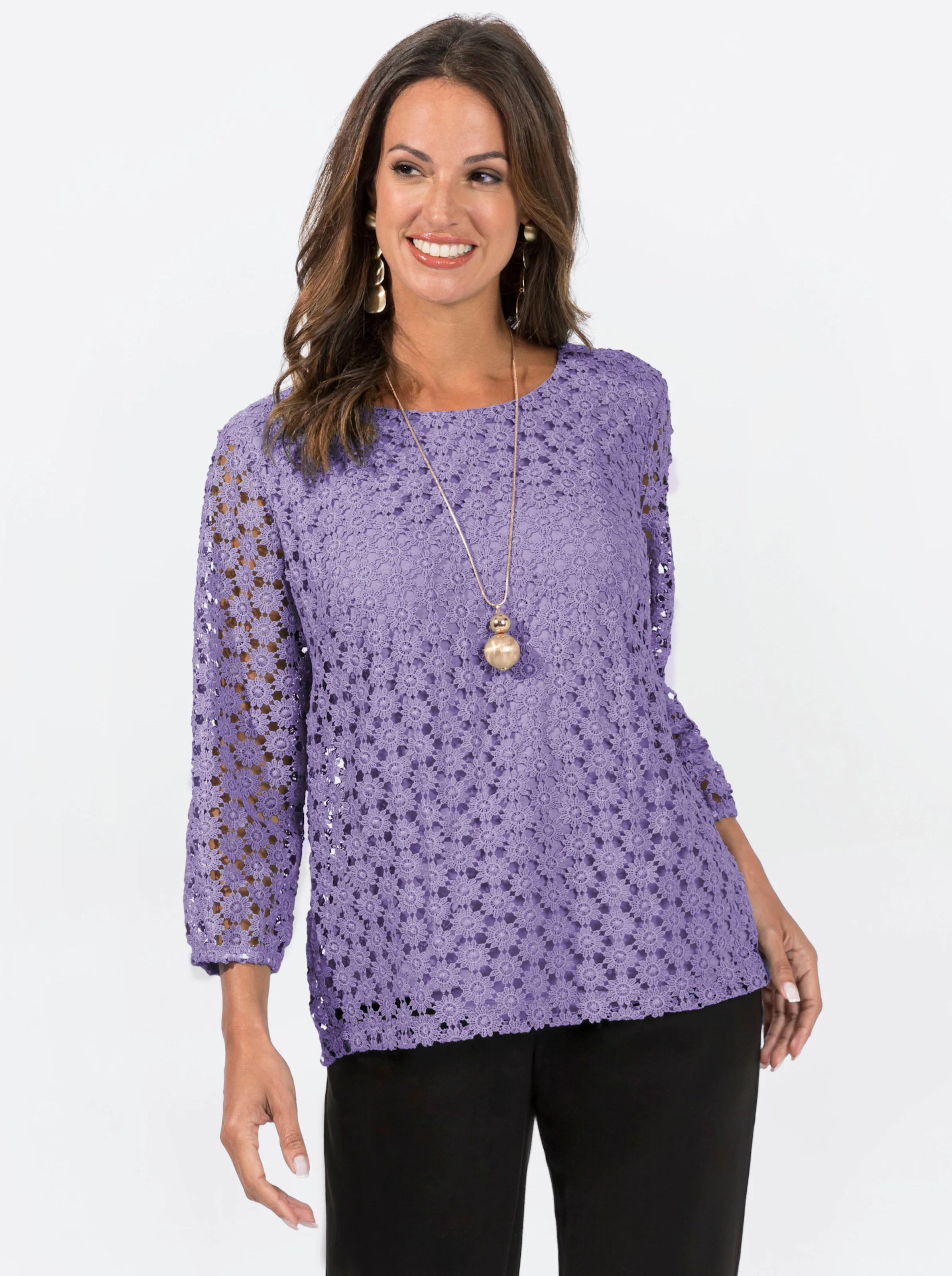 Spitzenshirt in lavendel