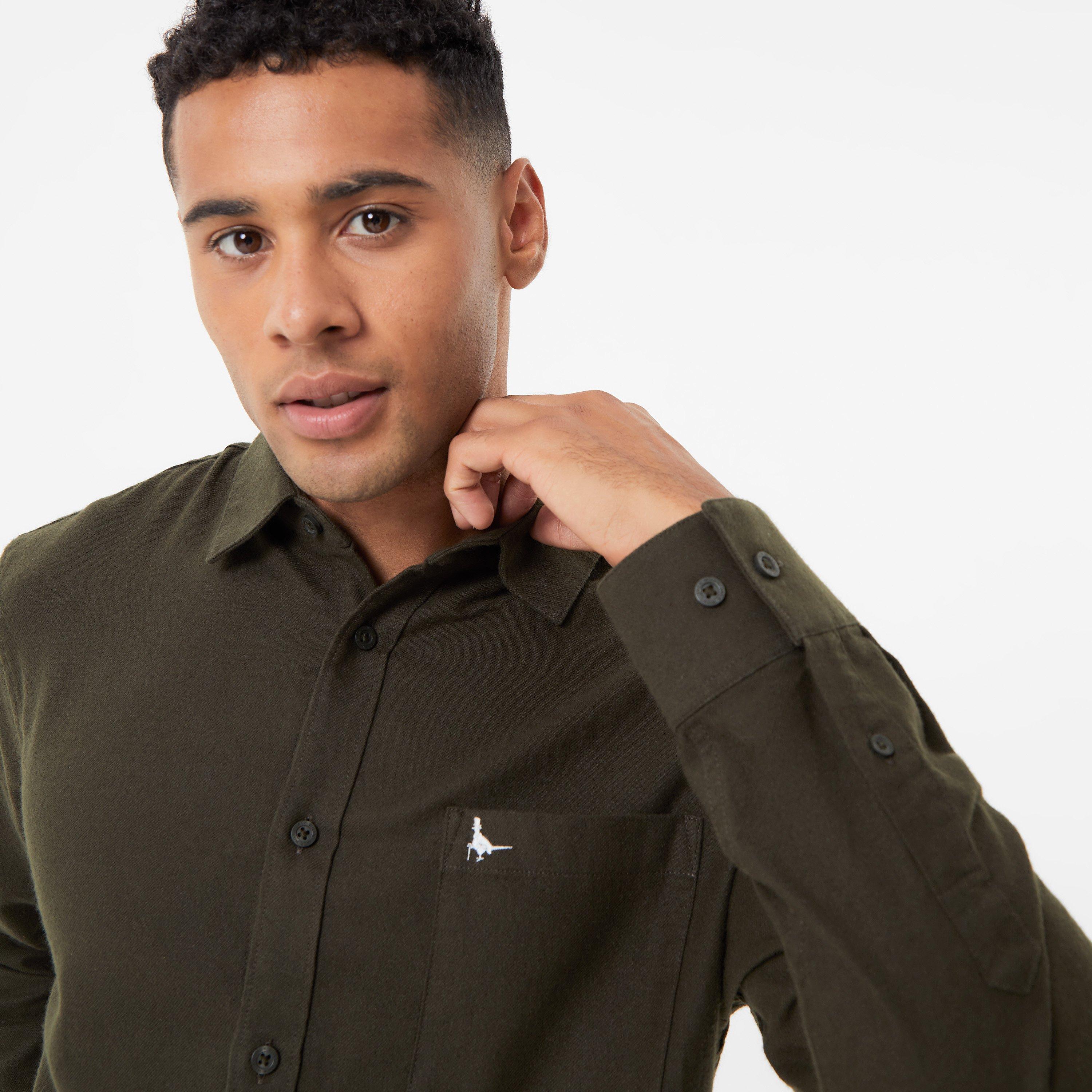 Jack Wills JW Plain Flannel Shirt Mens