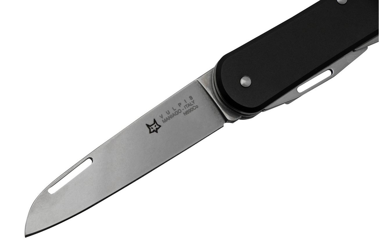 FOX Vulpis 3-Tools FX-VP130-3BK, N690Co, Aluminium Black, Zwitsers zakmes