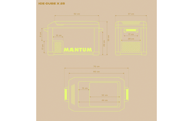 MEANTUM IceCubeX Kompressor Kühlbox 12/24/230V