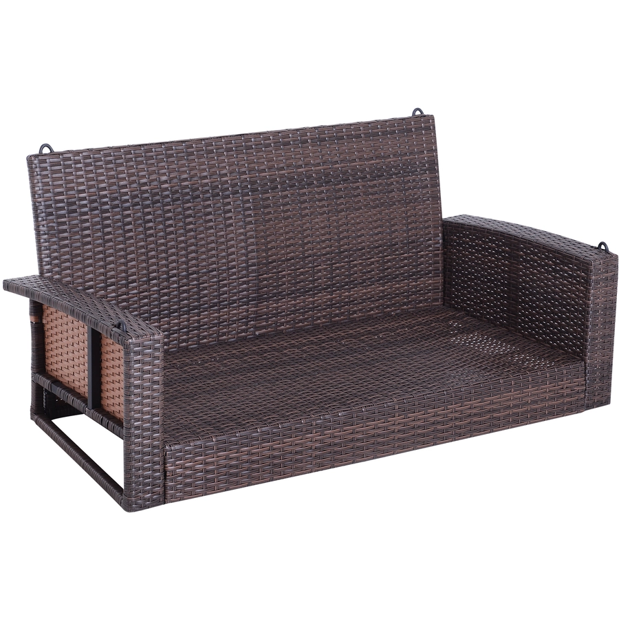 Outsunny 2-Sitzer Hollywoodschaukel braun, beige