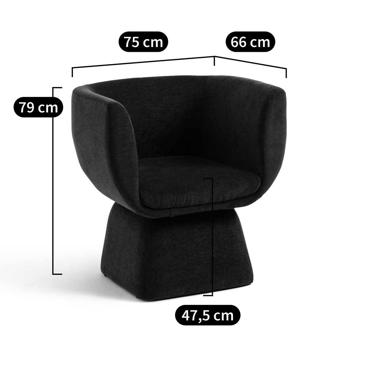 LA REDOUTE INTERIEURS<br>Poltrona de veludo, Corole