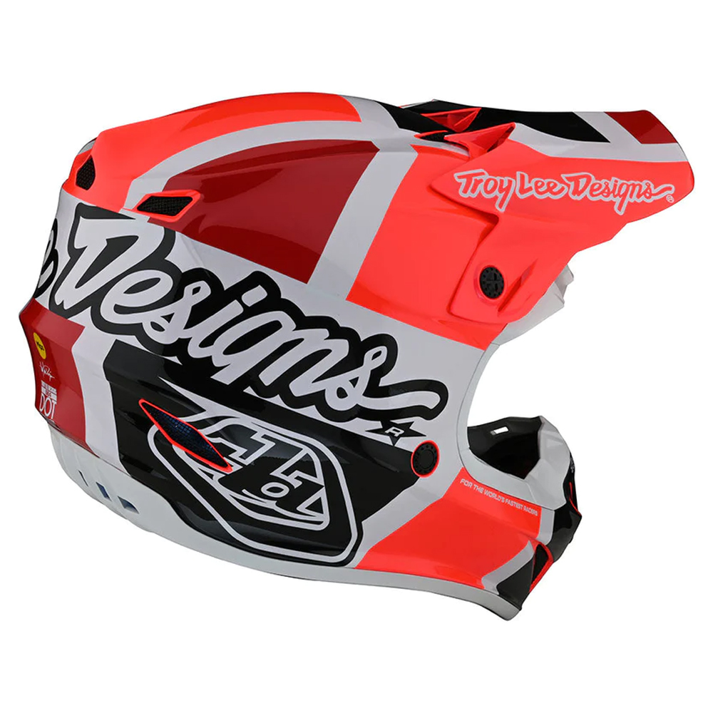 Troy Lee Designs - Casque SE4 Polyacrylite Quattro Orange / Blanc / Charcoal / Rouge