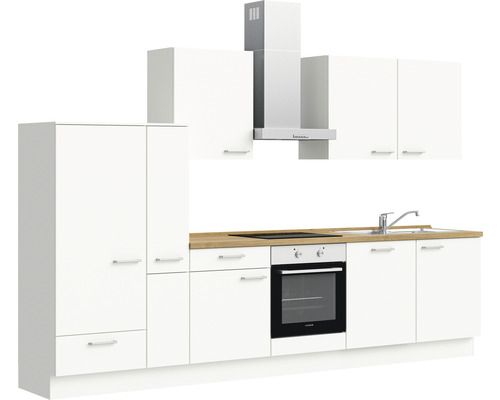 Nobilia Elements keukenblok met apparatuur Urban 330 cm alpinewit mat voorgemonteerde variant links 4004539052925