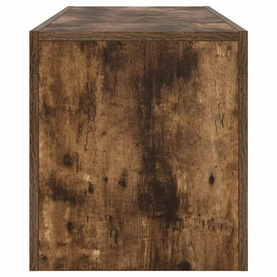 vidaXL - TV-meubel met LED-verlichting - Gerookt eiken - Hout - 120x35x40 cm
