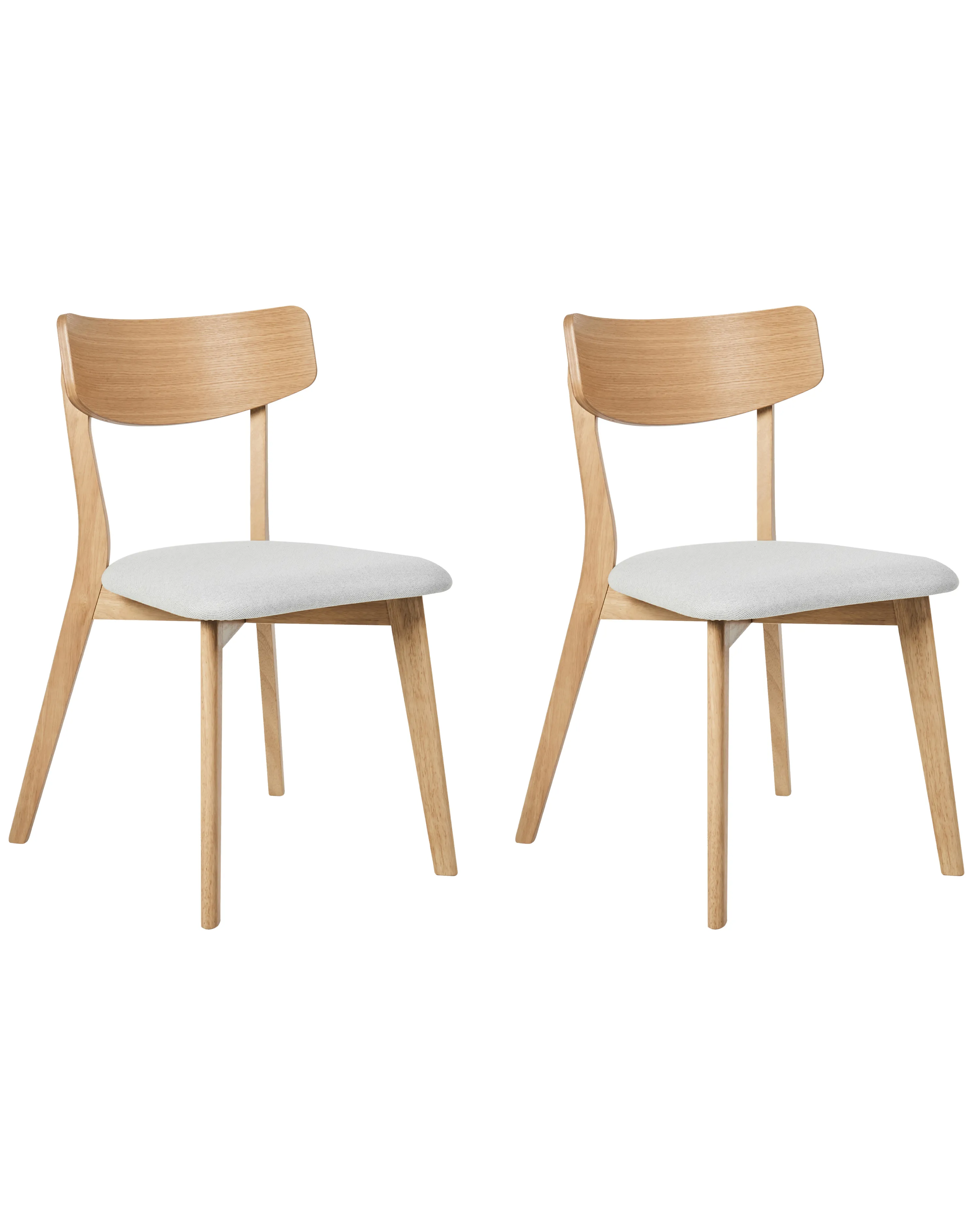 Set van 2 eetkamerstoelen HOPE Hout Lichtbruin/grijs
