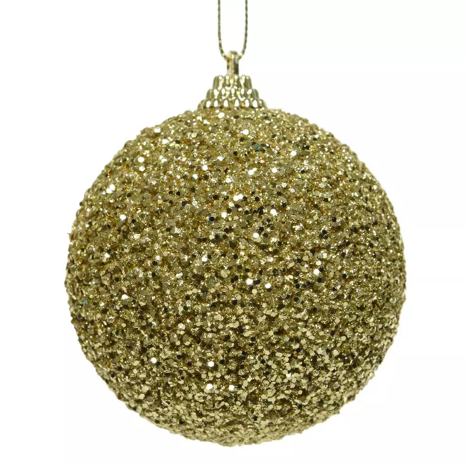 Lot de 12 boules de Noël (D80 mm) Perline Or