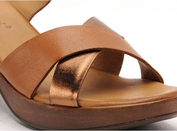 Coco abricot nu pieds talons femme minvershein marron
