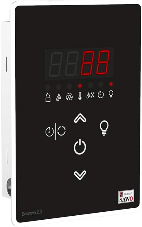 Sawo Cumulus Ni2 8kW Elektrische Saunaofen 230V/400V zusammen mit Bedienfeld Saunova und 20kg Saunasteine
