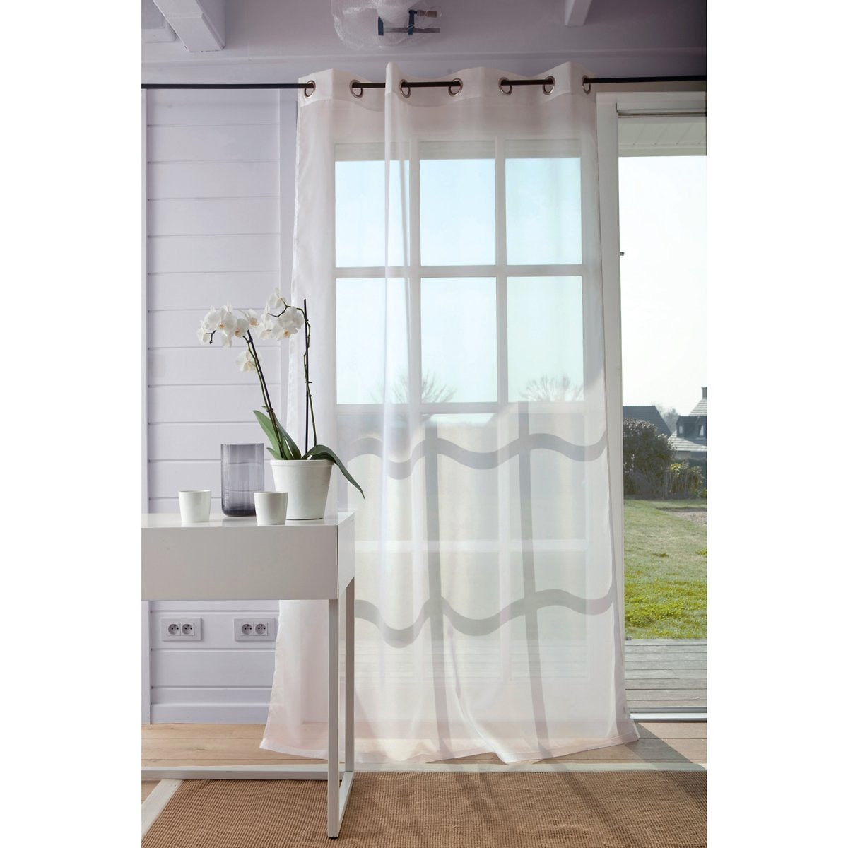 SO'HOME<br>Cortina de vidro com laços, Limpo
