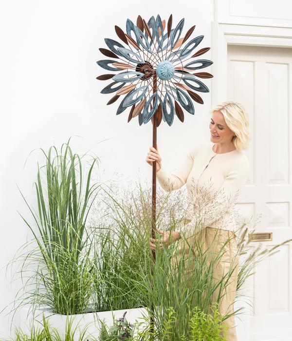 Dehner Riesen Windrad, bronze/blau, ca.