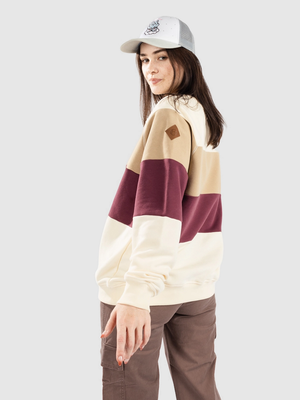 Kazane Anita Sweater wht asp chinch eggplant