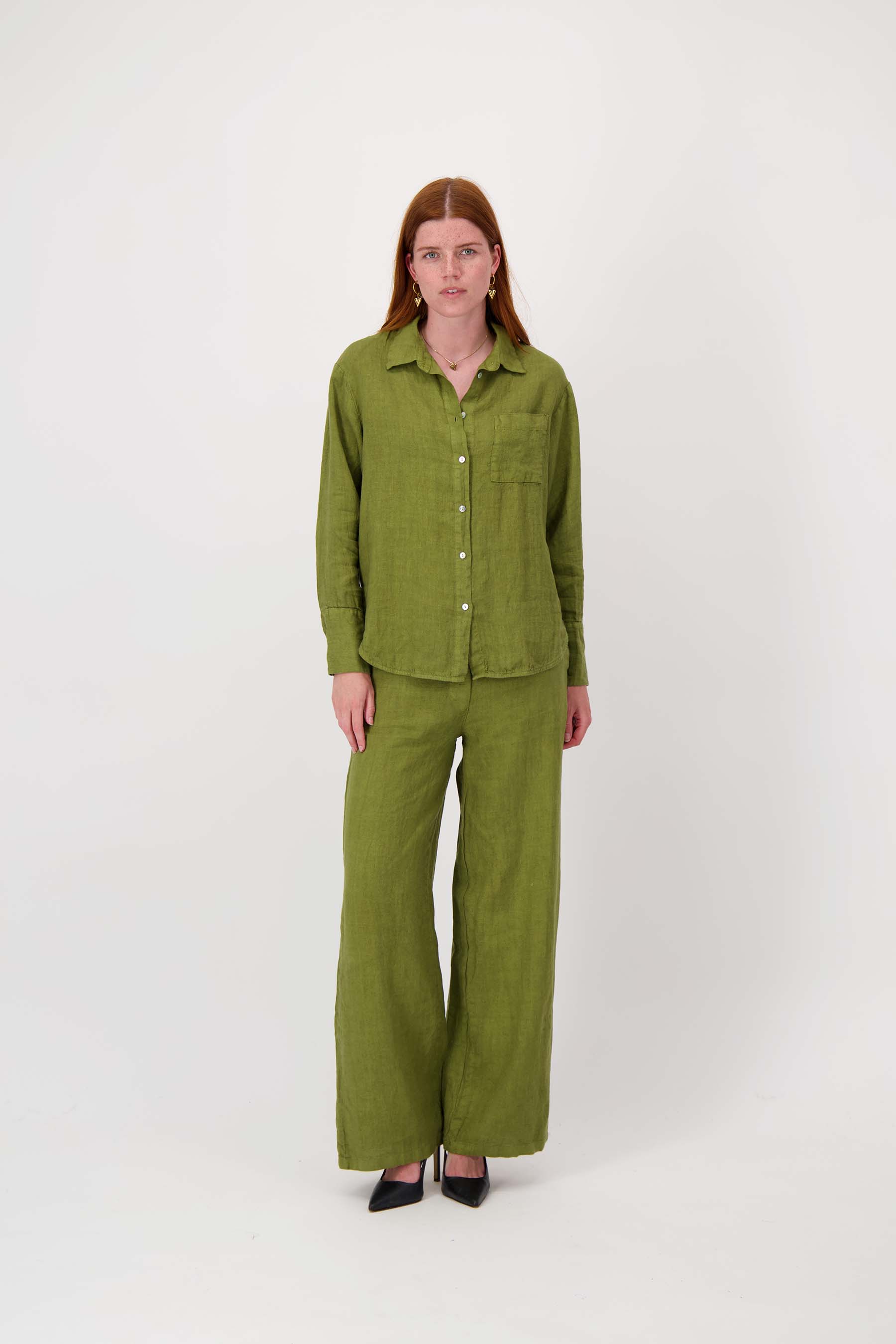 100% linnen lange blouse