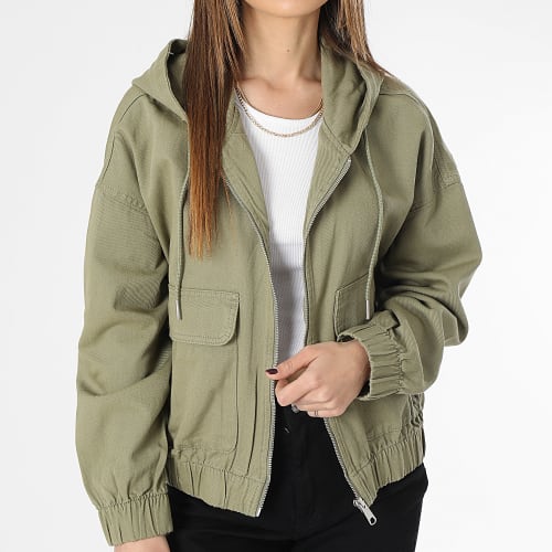 Veste Zippée Capuche Femme Kenzie Vert Kaki
