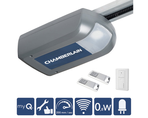 Chamberlain ML810EV garagedeuropener voor 11,5 m² deuroppervlak inclusief 4-kanaals afstandsbediening en wandschakelaar