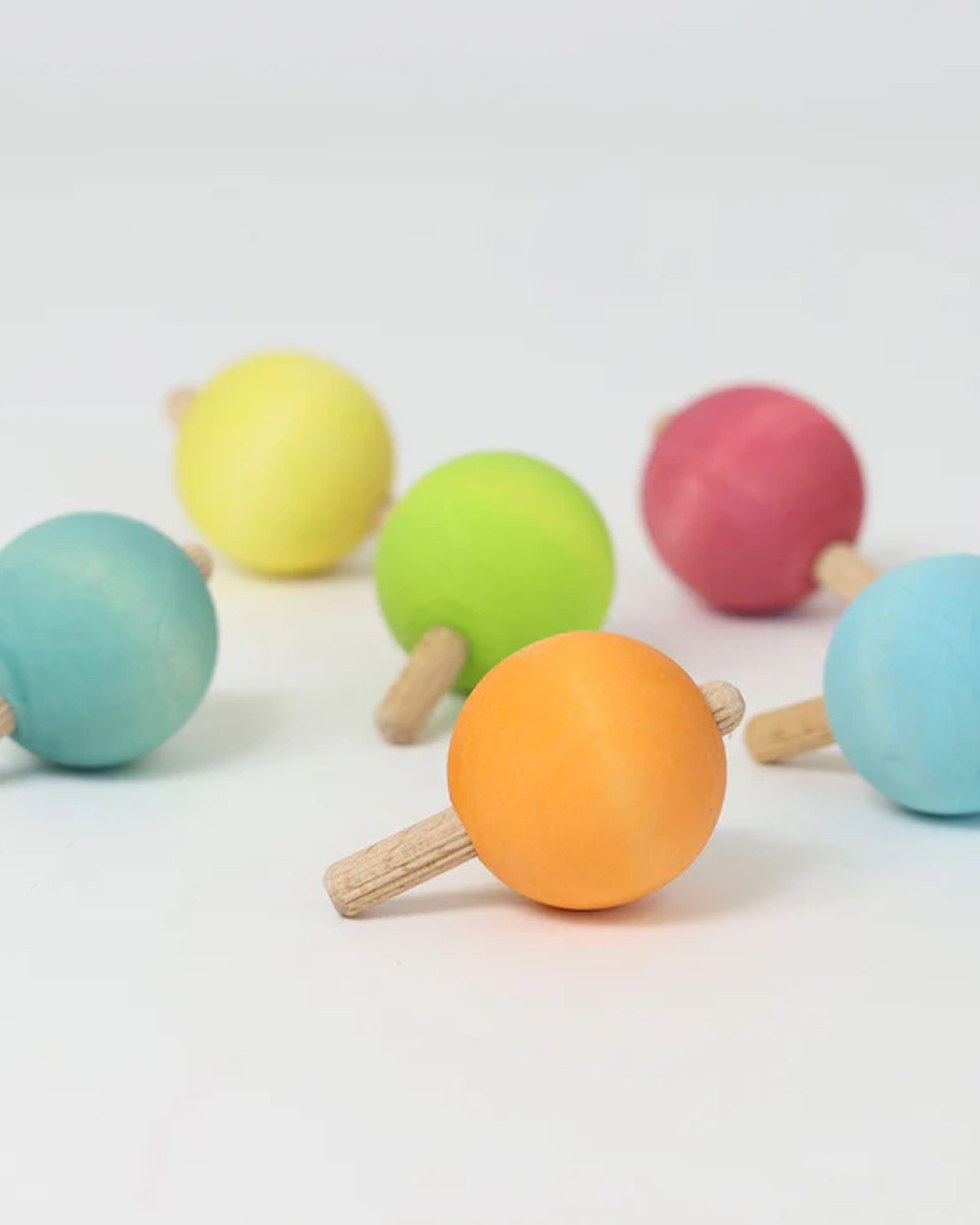 Sett med Snurrebass 6stk | Pastel Spinning Top